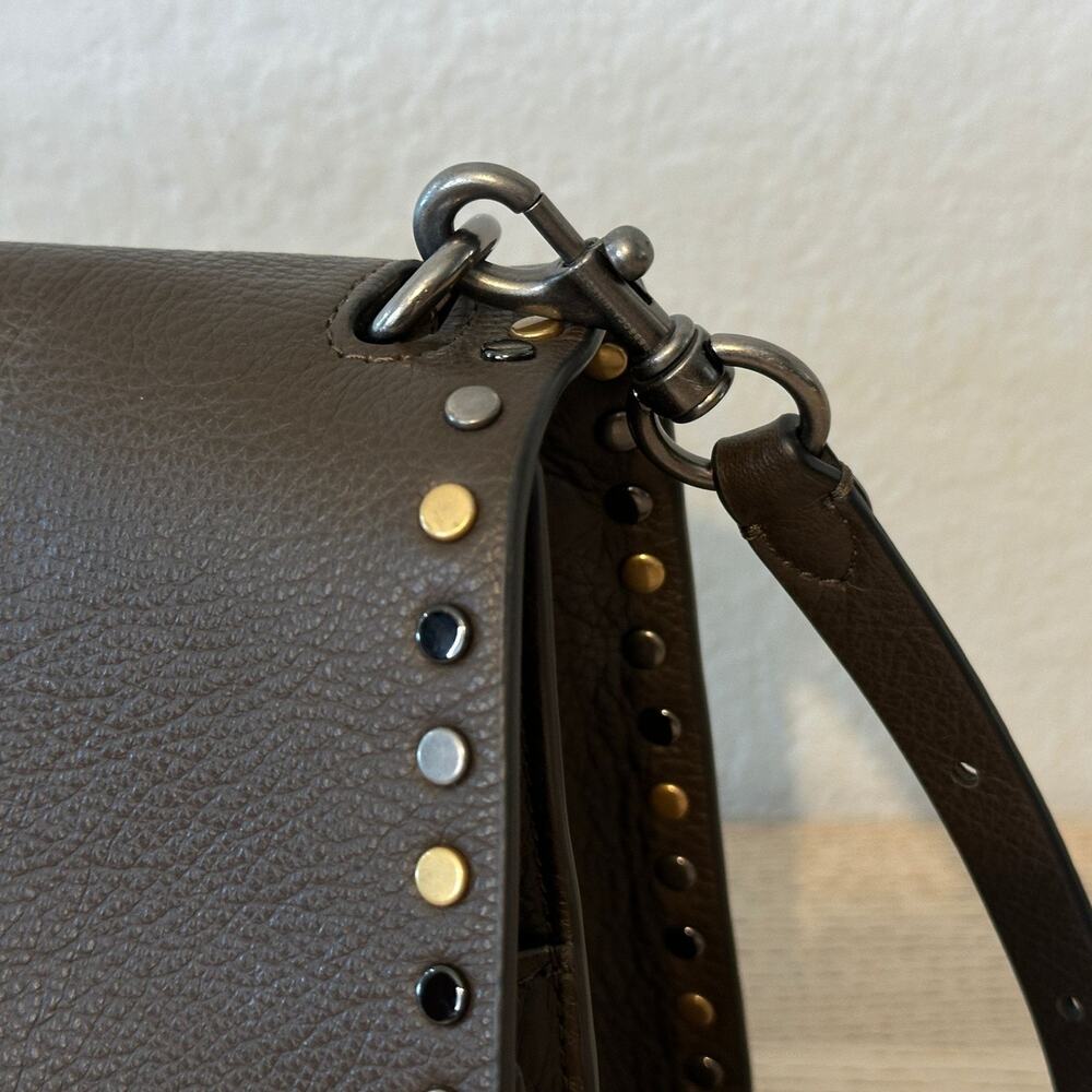 Rebecca Minkoff Nanine Studded Bag Brown Leather Crossbody Shoulder Purse Modern - Picture 3 of 16